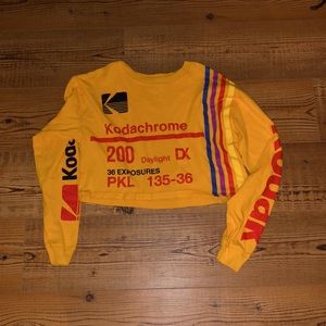 Forever 21 Kodachrome yellow cropped long sleeve